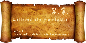 Wallenstein Henrietta névjegykártya