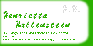 henrietta wallenstein business card
